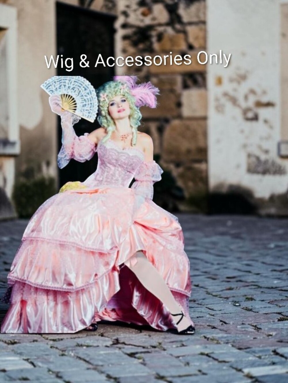 Blonde Victorian Wig 18th Century Costume With Accessories, NIB